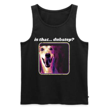Chien Dubstep Drôle - Festival Rave Dubstep - Débardeur bio Premium Homme - noir - Devant - Michal (187cm)