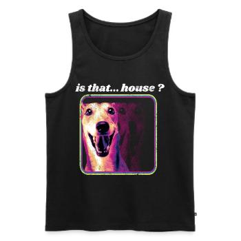 Ist das Haus – Funny Dog Festival EDM Haus - Männer Premium Bio Tank Top - Schwarz - Vorne - Michal (187cm)