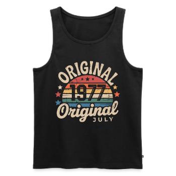 Original July 1977 Retro Vintage Birthday - Men's Premium Organic Tank Top - black - Front - Michal (187cm)