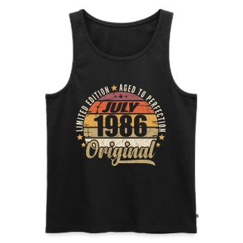 Mythical Birthday 1986 Vintage Gift 1986 - Men's Premium Organic Tank Top - black - Front - Michal (187cm)