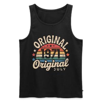 Original Juillet 1971 Anniversaire Vintage Retro - Débardeur bio Premium Homme - noir - Devant - Michal (187cm)