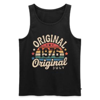 Original Juillet 1976 Anniversaire Vintage Retro - Débardeur bio Premium Homme - noir - Devant - Michal (187cm)
