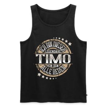 Timo - Männer Premium Bio Tank Top - Schwarz - Vorne - Michal (187cm)