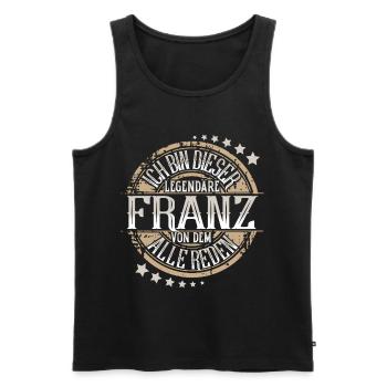 Franz - Männer Premium Bio Tank Top - Schwarz - Vorne - Michal (187cm)