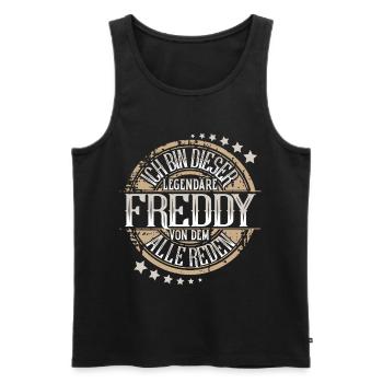 Freddy - Männer Premium Bio Tank Top - Schwarz - Vorne - Michal (187cm)