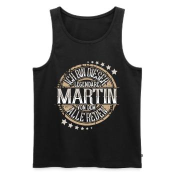 Martin - Männer Premium Bio Tank Top - Schwarz - Vorne - Michal (187cm)