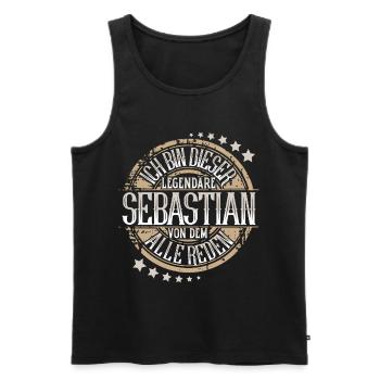 Sebastian - Männer Premium Bio Tank Top - Schwarz - Vorne - Michal (187cm)