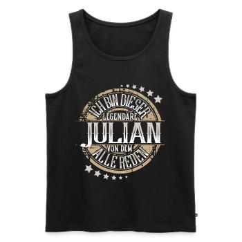 Julian - Männer Premium Bio Tank Top - Schwarz - Vorne - Michal (187cm)