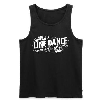Line dancing and all is well - Men's Premium Organic Tank Top - black - Front - Michal (187cm)