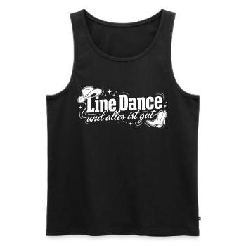 Line Dance: Alles ist gut - Männer Premium Bio Tank Top - Schwarz - Vorne - Michal (187cm)