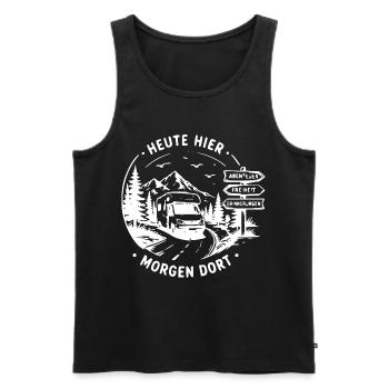 Heute Hier Morgen Dort Vanlife - Männer Premium Bio Tank Top - Schwarz - Vorne - Michal (187cm)