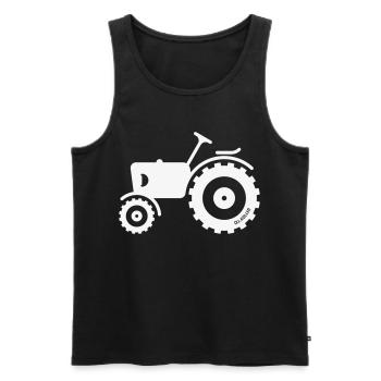 Trecker / Traktor / Schlepper / Zugmaschine (W) - Männer Premium Bio Tank Top - Schwarz - Vorne - Michal (187cm)