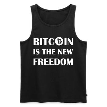 Bitcoin is the new freedom - Men's Premium Organic Tank Top - black - Front - Michal (187cm)