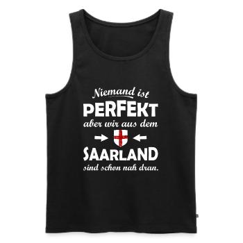 Niemand ist perfekt Saarland - Männer Premium Bio Tank Top - Schwarz - Vorne - Michal (187cm)