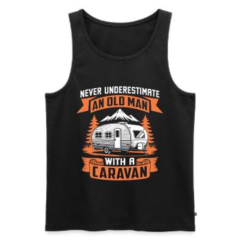 never underestimate an old man with a caravan - Men's Premium Organic Tank Top - black - Front - Michal (187cm)