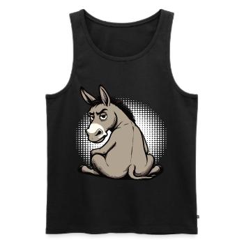 Esel Eselchen Eselhalter Muli Langohresel Muli - Männer Premium Bio Tank Top - Schwarz - Vorne - Michal (187cm)