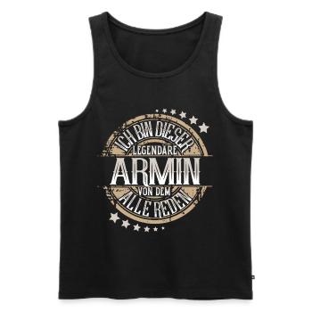 Armin - Männer Premium Bio Tank Top - Schwarz - Vorne - Michal (187cm)