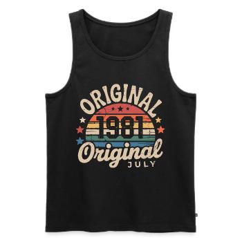Originaler Retro-Vintage-Geburtstag im Juli 1981 - Männer Premium Bio Tank Top - Schwarz - Vorne - Michal (187cm)