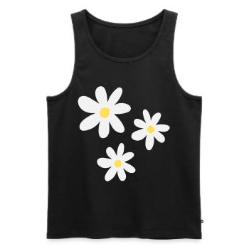Fleurs blanches dans une élégance intemporelle - Débardeur bio Premium Homme - noir - Devant - Michal (187cm)