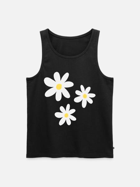 White flowers in timeless elegance - Men's Premium Organic Tank Top - black