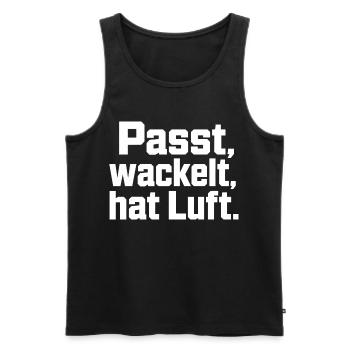 Fits Wobbles a de l’air révélant de l’humour artisanal - Débardeur bio Premium Homme - noir - Devant - Michal (187cm)
