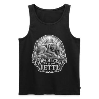 Gerechtigkeit für Jette Hundemotiv - Männer Premium Bio Tank Top - Schwarz - Vorne - Michal (187cm)