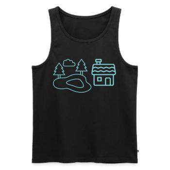Waldsee-Häuschen Silhouetten - Débardeur bio Premium Homme - noir - Devant - Michal (187cm)