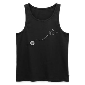 Boule de fil en laine à tricot en laine de chat en ligne - Débardeur bio Premium Homme - noir - Devant - Michal (187cm)