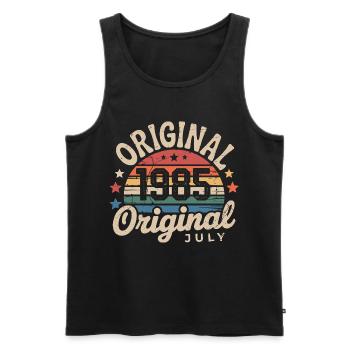 Original Juillet 1985 Anniversaire Vintage Retro - Débardeur bio Premium Homme - noir - Devant - Michal (187cm)