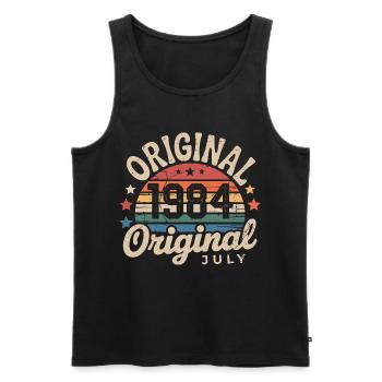 Original Juillet 1984 Anniversaire Vintage Retro - Débardeur bio Premium Homme - noir - Devant - Michal (187cm)