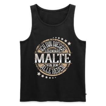 Malte - Männer Premium Bio Tank Top - Schwarz - Vorne - Michal (187cm)
