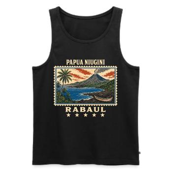 Papua-Neuguinea Rabaul Vintage Reisemarke - Männer Premium Bio Tank Top - Schwarz - Vorne - Michal (187cm)