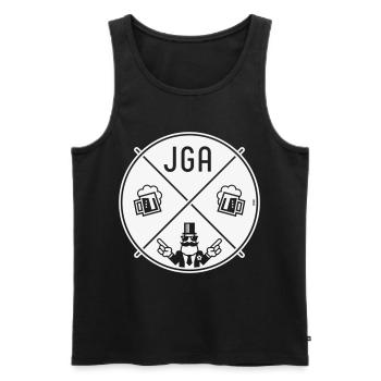 JGA Bräutigam Handzeichen Bier Kreis Symbol NEG 1C - Männer Premium Bio Tank Top - Schwarz - Vorne - Michal (187cm)