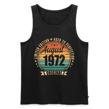 Août 1972 Anniversaire Édition Limitée Vintage - Débardeur bio Premium Homme - noir - Devant - Michal (187cm)