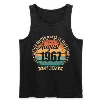 Août 1967 Anniversaire Édition Limitée Vintage - Débardeur bio Premium Homme - noir - Devant - Michal (187cm)