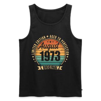 Août 1973 Anniversaire Édition Limitée Vintage - Débardeur bio Premium Homme - noir - Devant - Michal (187cm)