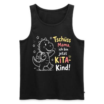 Kita Abschied Dino Design - Männer Premium Bio Tank Top - Schwarz - Vorne - Michal (187cm)