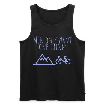Une seule chose : la montagne et le vélo - Débardeur bio Premium Homme - noir - Devant - Michal (187cm)