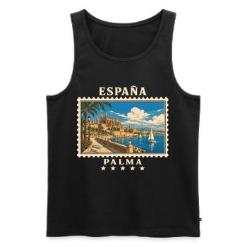 Spanien Palma de Mallorca Vintage Reisemarke - Männer Premium Bio Tank Top - Schwarz - Vorne - Michal (187cm)