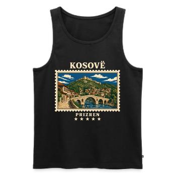Kosovo Prizren Vintage Reisemarke - Männer Premium Bio Tank Top - Schwarz - Vorne - Michal (187cm)