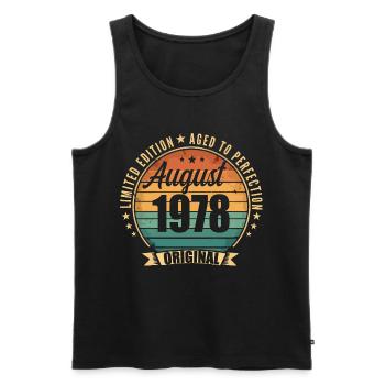 Vintage August 1978 Anniversary Limited Edition - Men's Premium Organic Tank Top - black - Front - Michal (187cm)