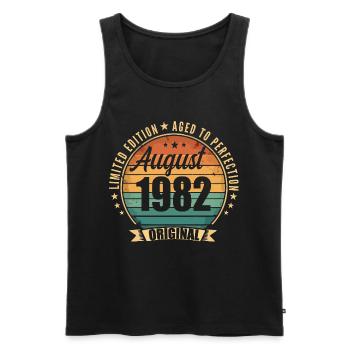Vintage August 1982 Anniversary Limited Edition - Men's Premium Organic Tank Top - black - Front - Michal (187cm)