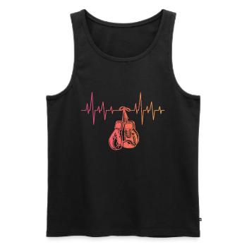 Boxing Sunset Boxing Heartbeat Martial Arts - Men's Premium Organic Tank Top - black - Front - Michal (187cm)