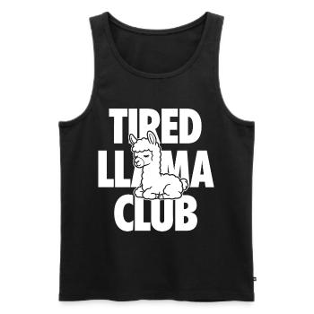 Tired Llama Club müdes Lama - Men's Premium Organic Tank Top - black - Front - Michal (187cm)