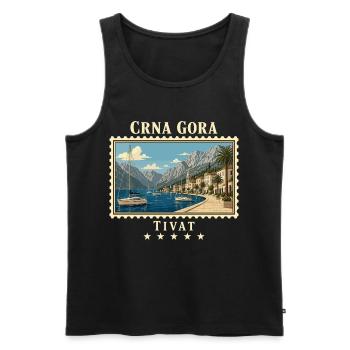 Montenegro Tivat Vintage Reisemarke - Männer Premium Bio Tank Top - Schwarz - Vorne - Michal (187cm)