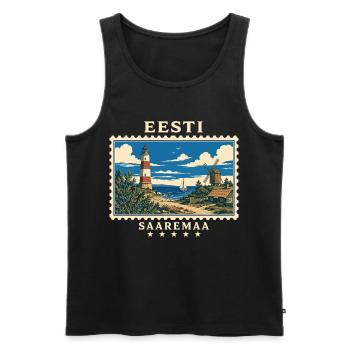 Estland Saaremaa Vintage Reisemarke - Männer Premium Bio Tank Top - Schwarz - Vorne - Michal (187cm)