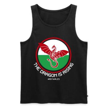 The Dragon Is Rising, Indy Wales - Men's Premium Organic Tank Top - black - Front - Michal (187cm)