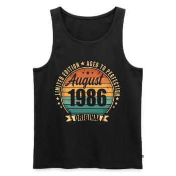 Vintage August 1986 Anniversary Limited Edition - Men's Premium Organic Tank Top - black - Front - Michal (187cm)