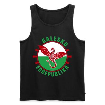 Galesko Errepublika - Welsh Republic - Men's Premium Organic Tank Top - black - Front - Michal (187cm)