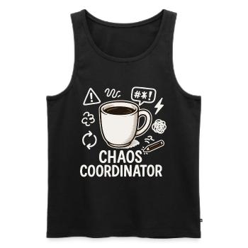 Chaos Coordinator Kaffee: Geschenk für die beste M - Männer Premium Bio Tank Top - Schwarz - Vorne - Michal (187cm)